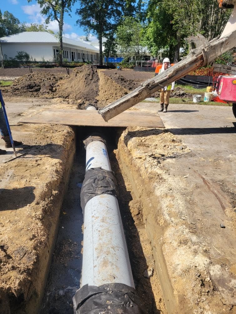 Storm drain flowfill backfill